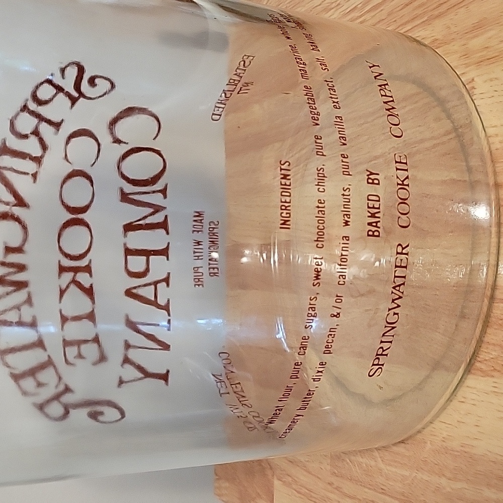 SPRINGWATER Vintage 1997 Cookie Jar, glass 13", - Picture 2 of 4